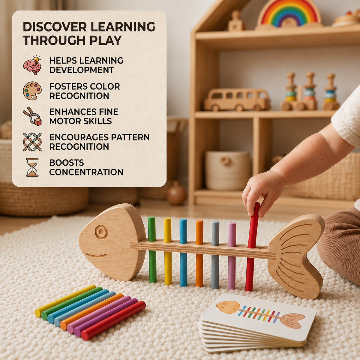 Willow & Bear™ | Montessori Fish Pattern Board™